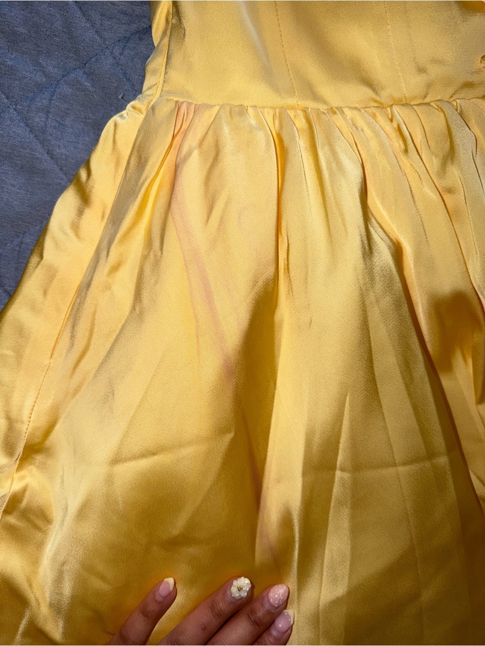 AS IS - oh Polly Lemon Tie-Shoulder Corset Mini Dress US 10 - READ DESCRIPTION. - Picture 8 of 8